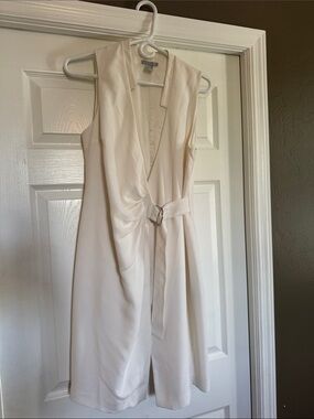 H&M Cream Sleeveless Wrap Dress with Belt